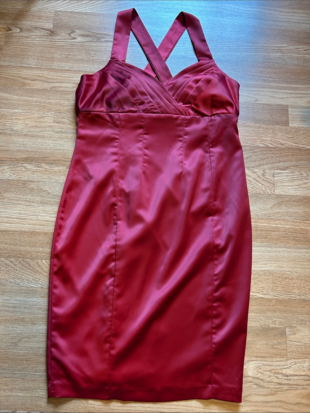Pompous Burgundy Strappy Sheath Dress.Size 12